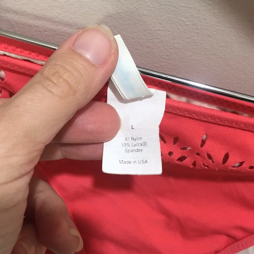 J. Crew Laser Cut Bikini Bottom Sz L EUC